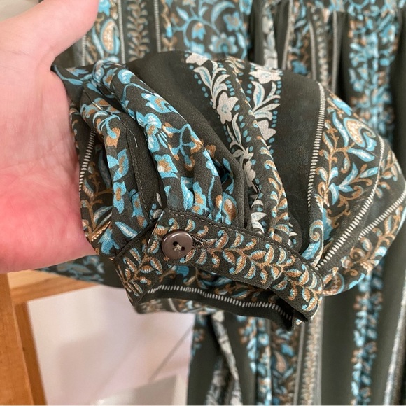 Anthropologie Blue Green Floral Sona Tunic Mini Dress Small - Picture 11 of 16